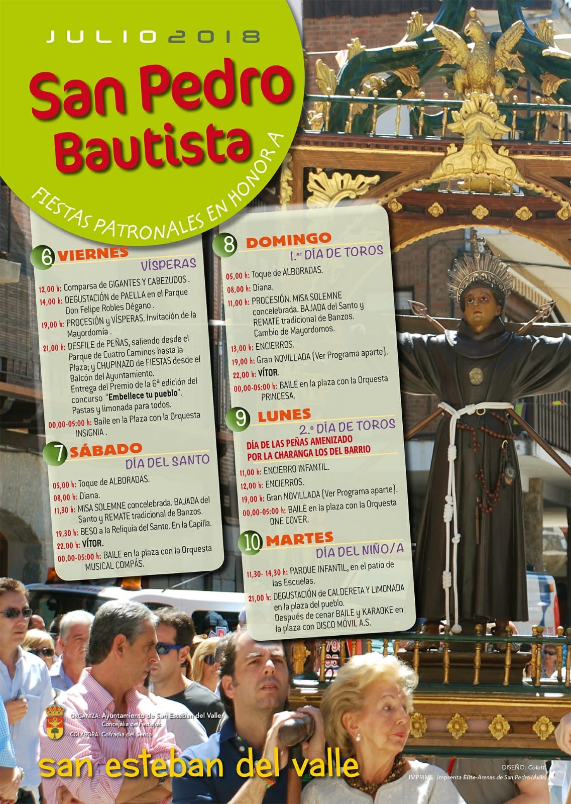 Fiestas patronales en honor a San Pedro Bautista (verano) 2018 San Esteban del Valle